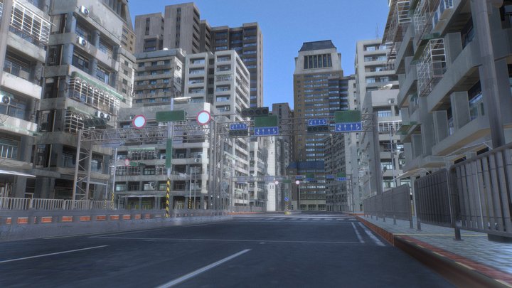 Asia Cityscape (low-poly) 3D Model