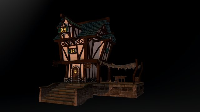 The Village Project - Tudor Stylized House 3D Model