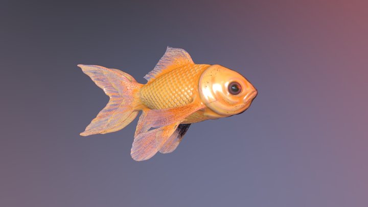 Two-Face Gold Fish #fishchallenge 3D Model