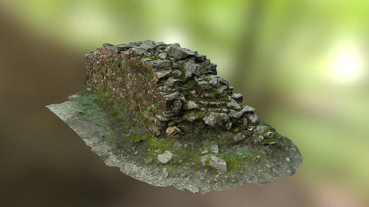 Wall ruins - Fougères Castle 3D Model
