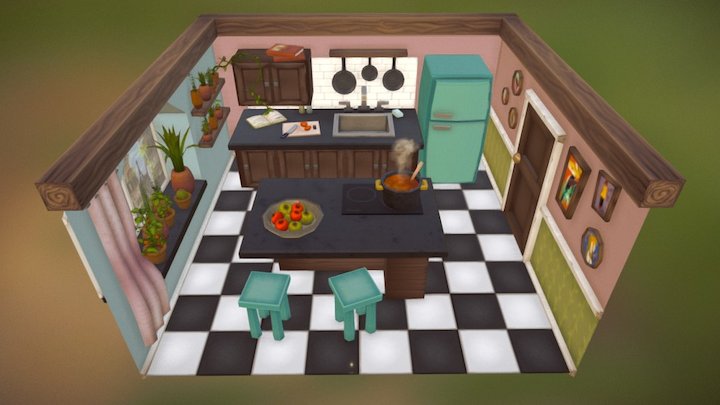 Cozy Kitchen 3D Model