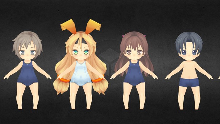 SD Kohaku-Chanz! OPV Costume School Mizugi 3D Model