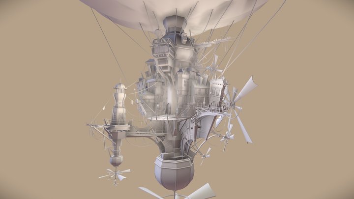 Flying City 3D Model