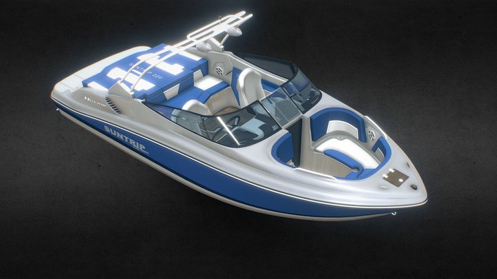 220_ Bow_ Raider_power_boat_SS 3D Model