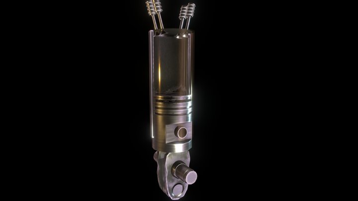 Piston Cross Section (animated) 3D Model