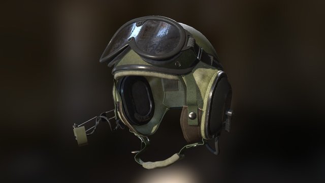 Combat Vehicle Crewman (CVC) Helmet, Vietnam Era 3D Model