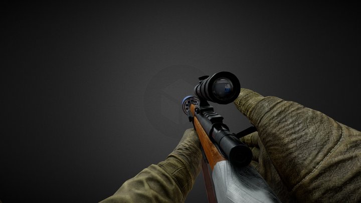 FPS animations sniper rifle 3D Model