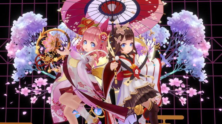 Sakuya & Iwanaga 3D Model