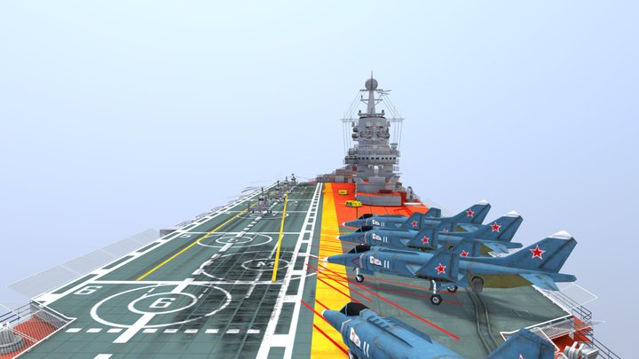 Kiev-class aircraft carrier 3D Model